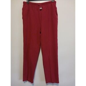 Liz Claiborne Elastic‎ Waist Drawstring Pants Womens S Red Pull on Stretch Knit